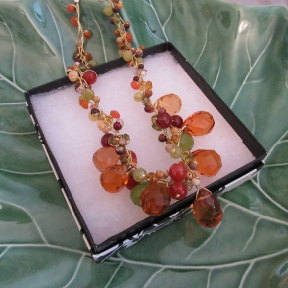Multi-Color Gemstone Necklace - Picture 2 of 2